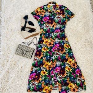 🎈SALE🎈Zara Trafulac Collection Floral Midi Dress